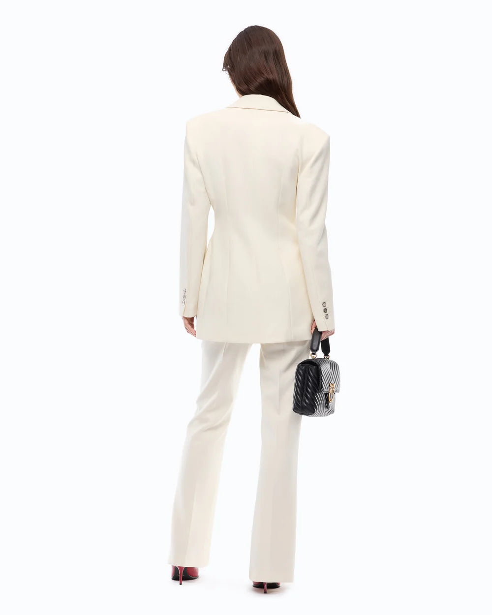 Ivory slim fit structured jacket