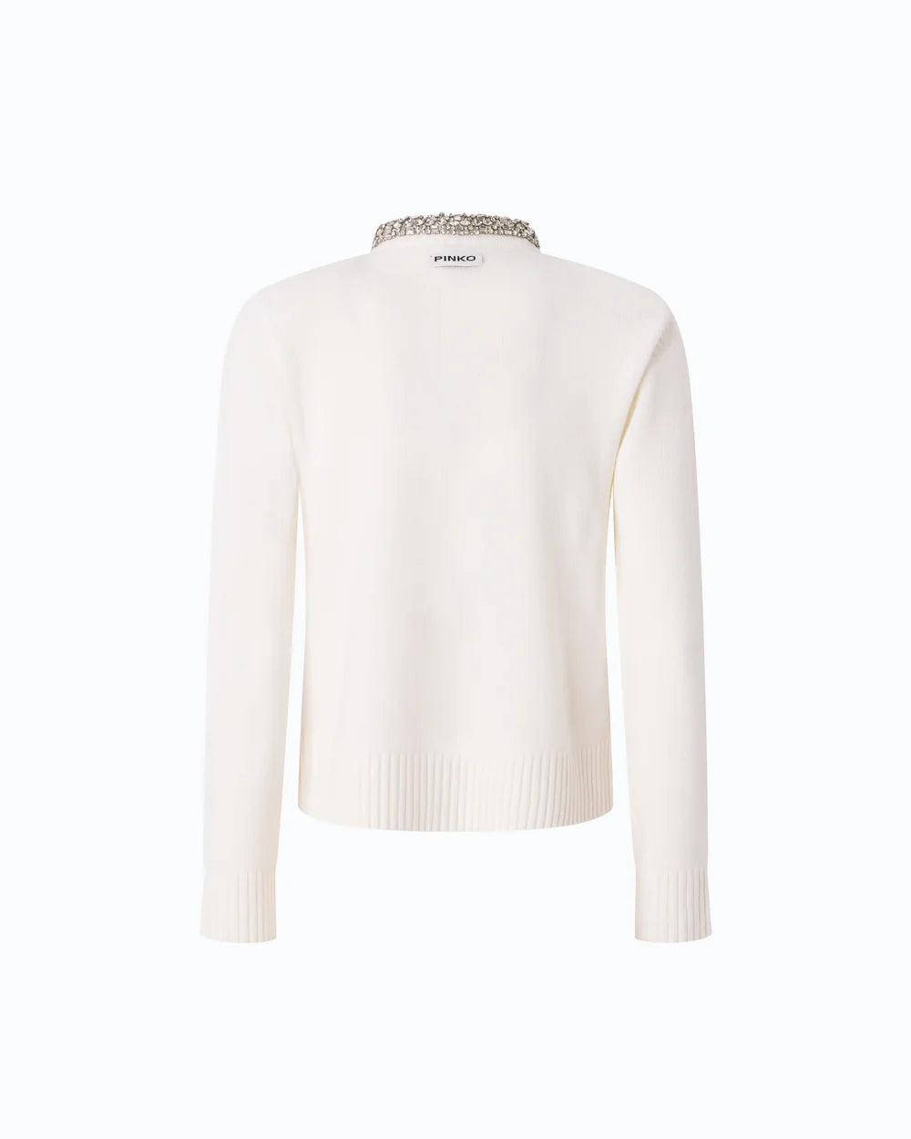 Ivory cardigan with jewel collar