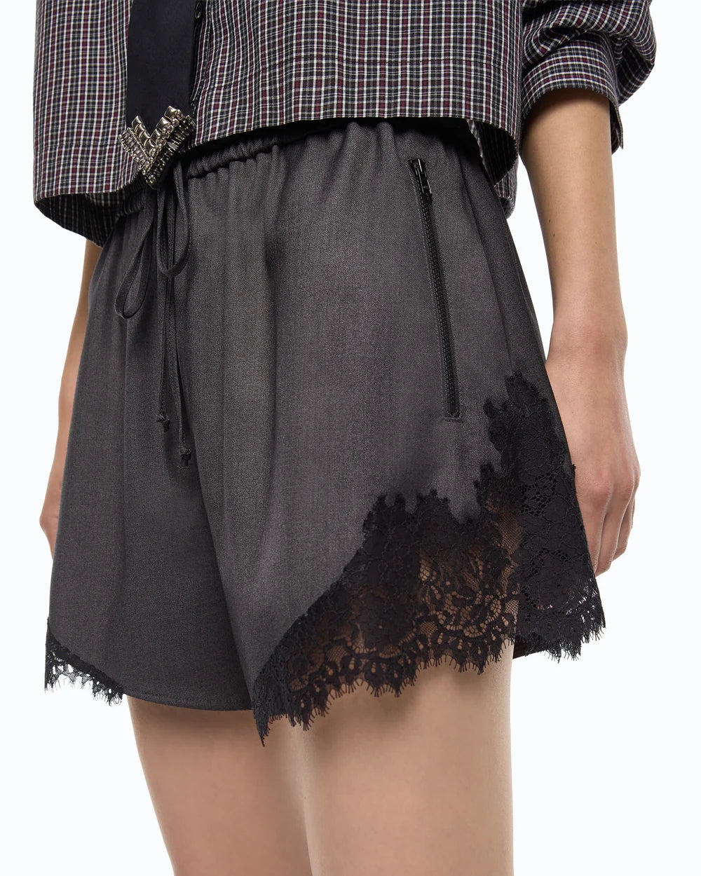 Black shorts with lace