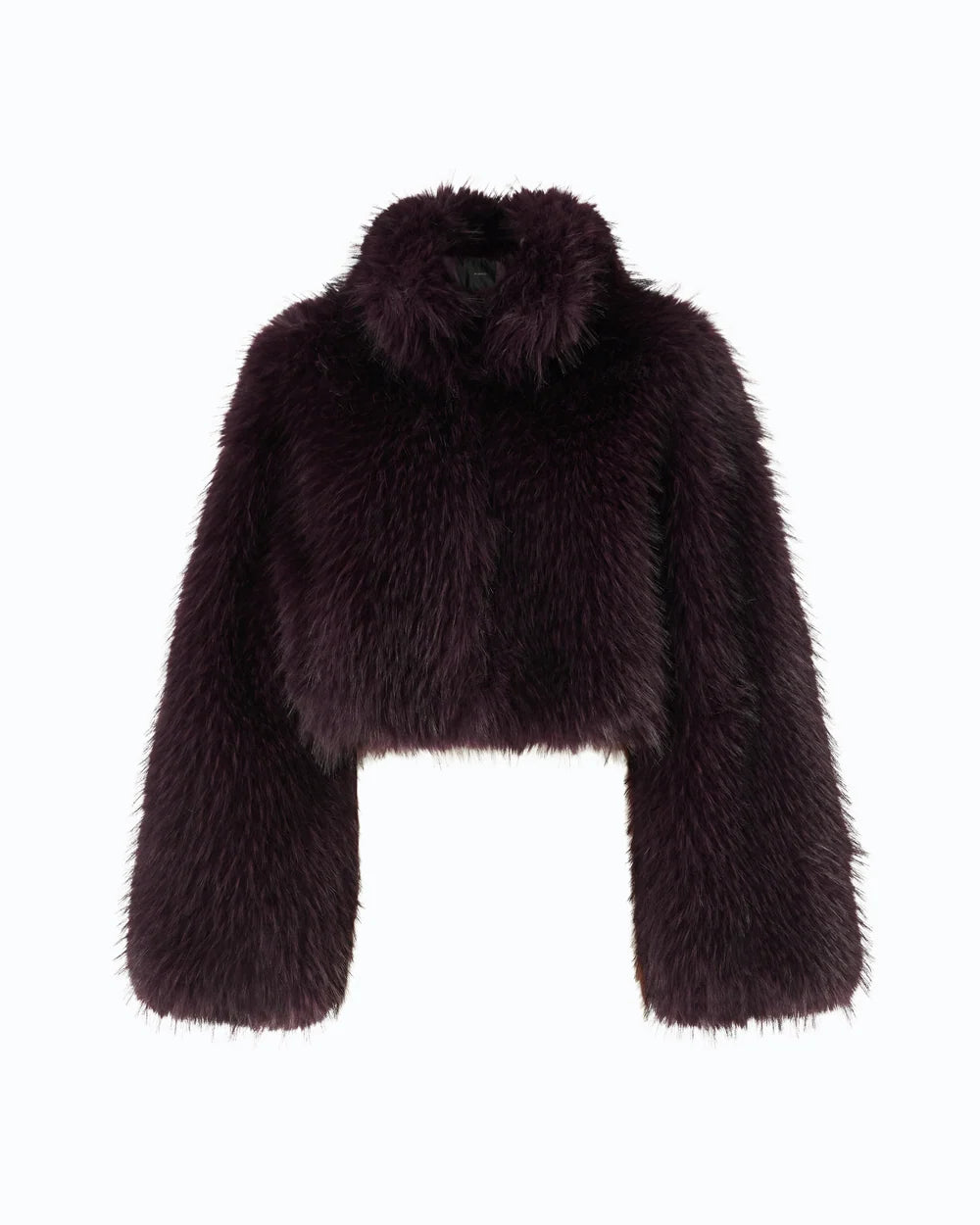 Purple faux fur cropped jacket