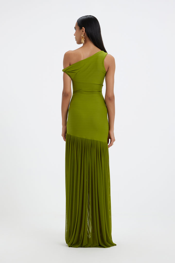 Lime green lycra long gown Lime green lycra long gown