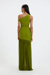 Lime green lycra long gown