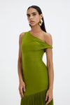 Lime green lycra long gown