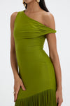 Lime green lycra long gown