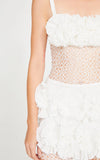 White mesh floral mini dress