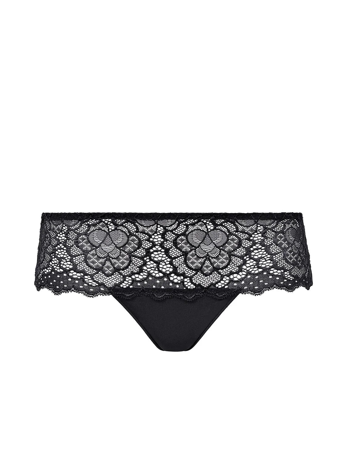 Black lace boyshort panties