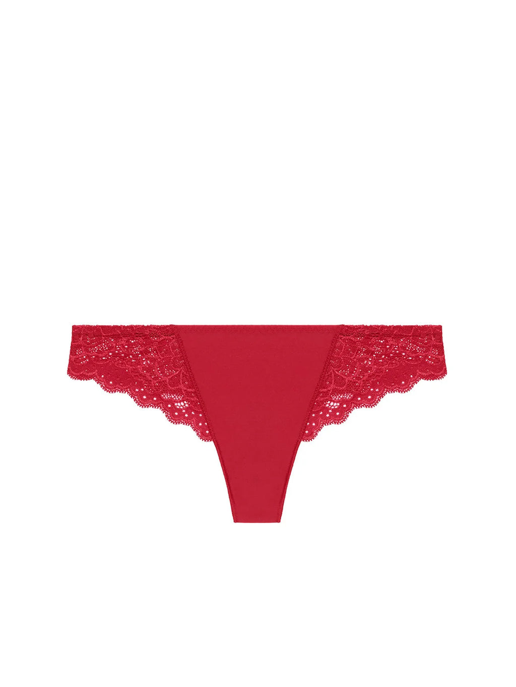 Red lace tanga panties