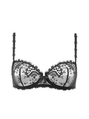 Black lace demi bra