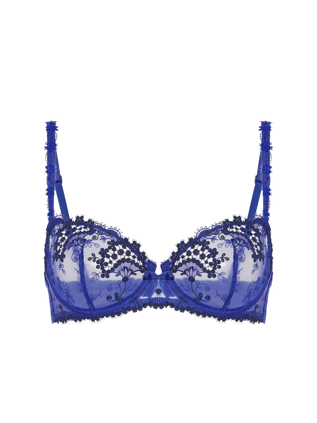Blue lace demi bra