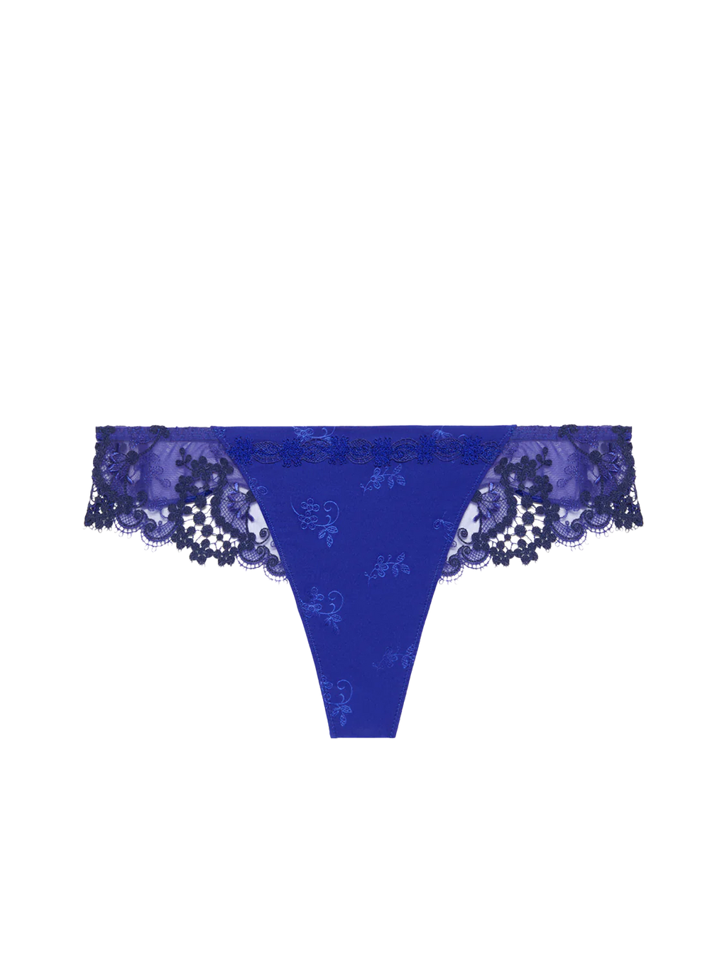 Blue lace thong