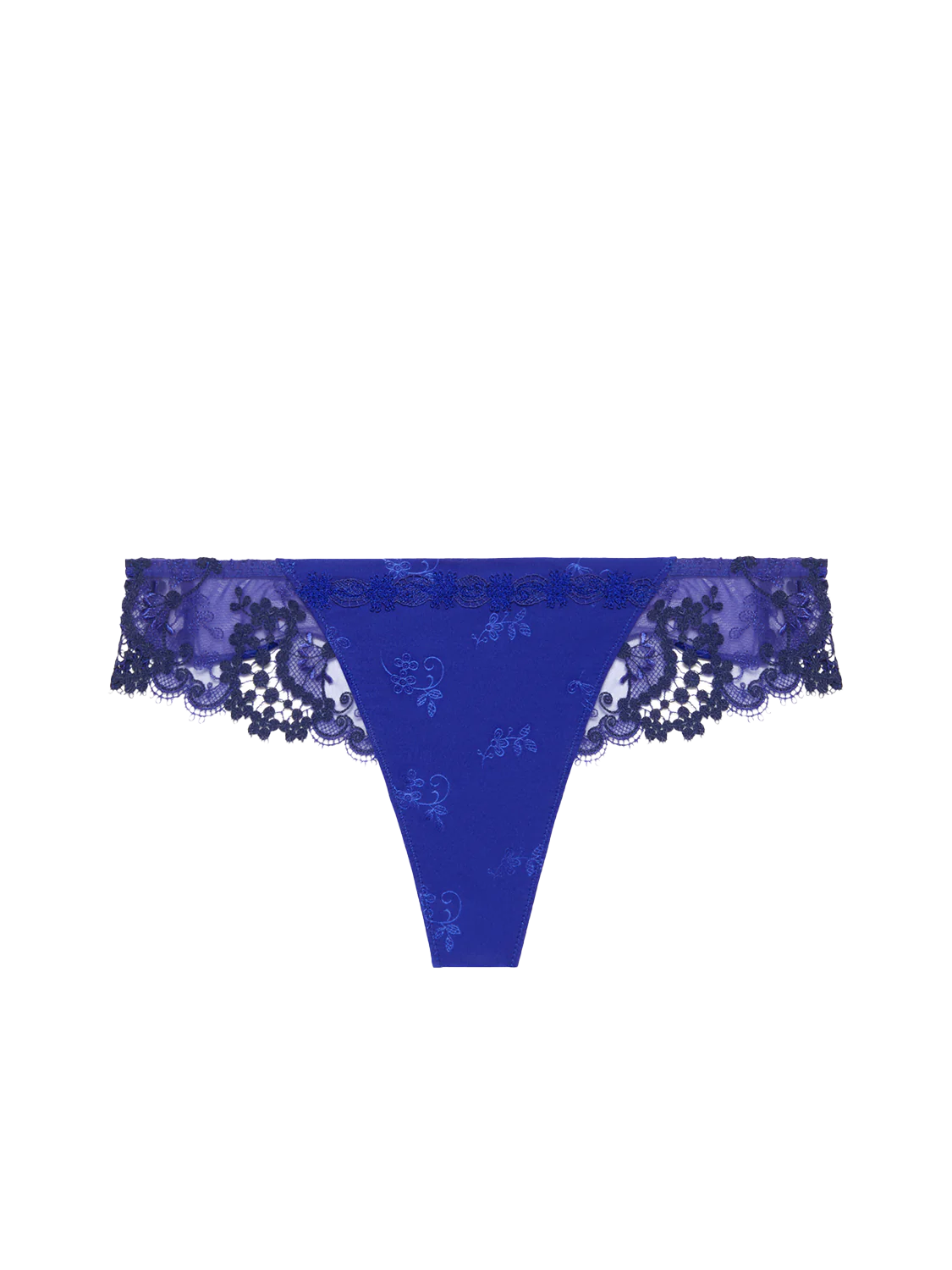 Blue lace thong