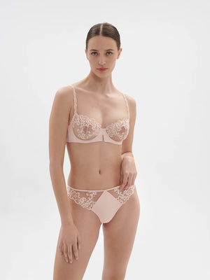 Blush lace demi bra