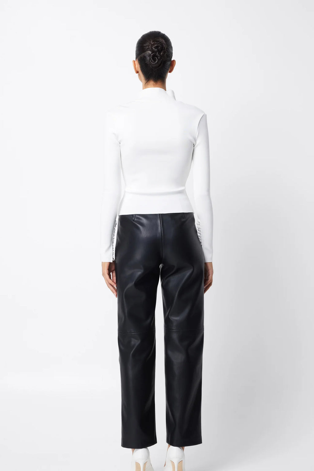 White long sleeve top with buttons