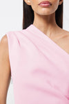 Pink A-line long  one shoulder Dress