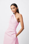 Pink A-line long  one shoulder Dress