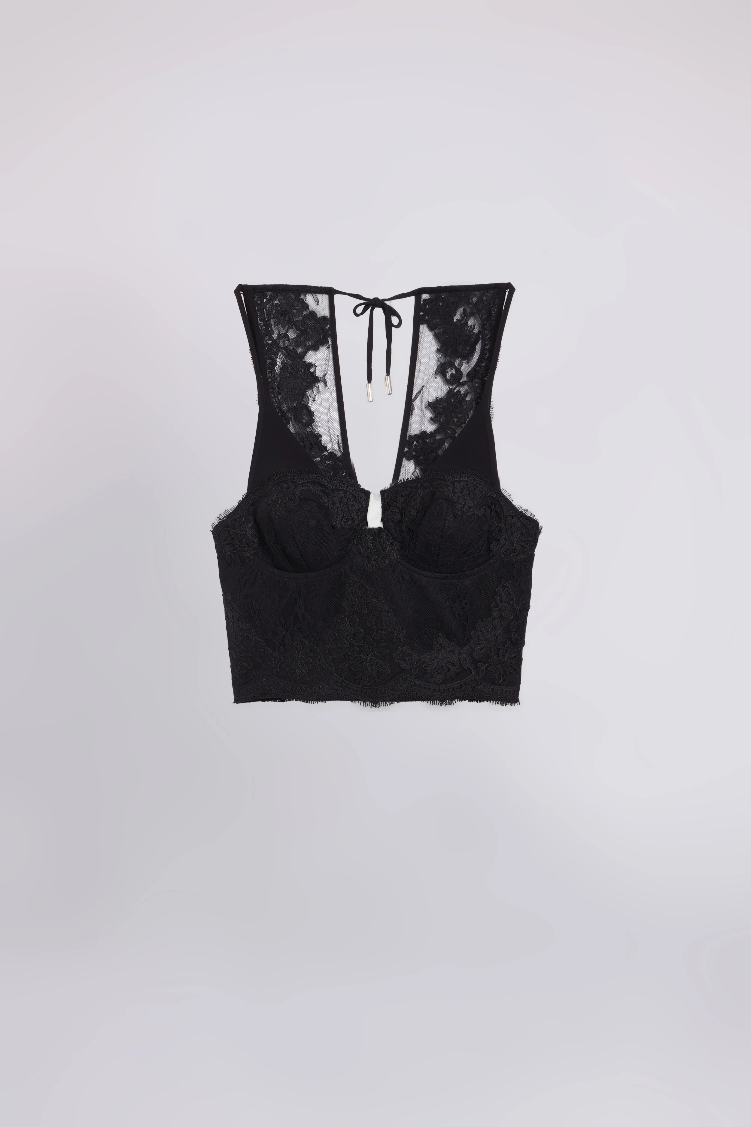Black lace bustier top