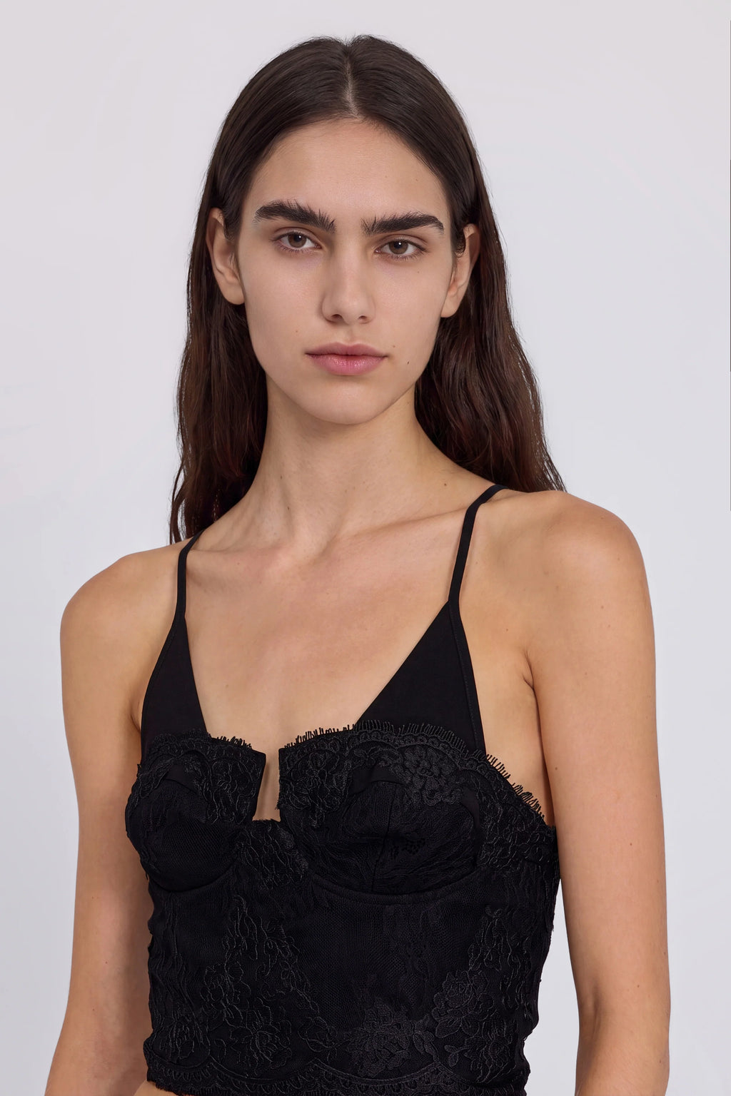 Black lace bustier top