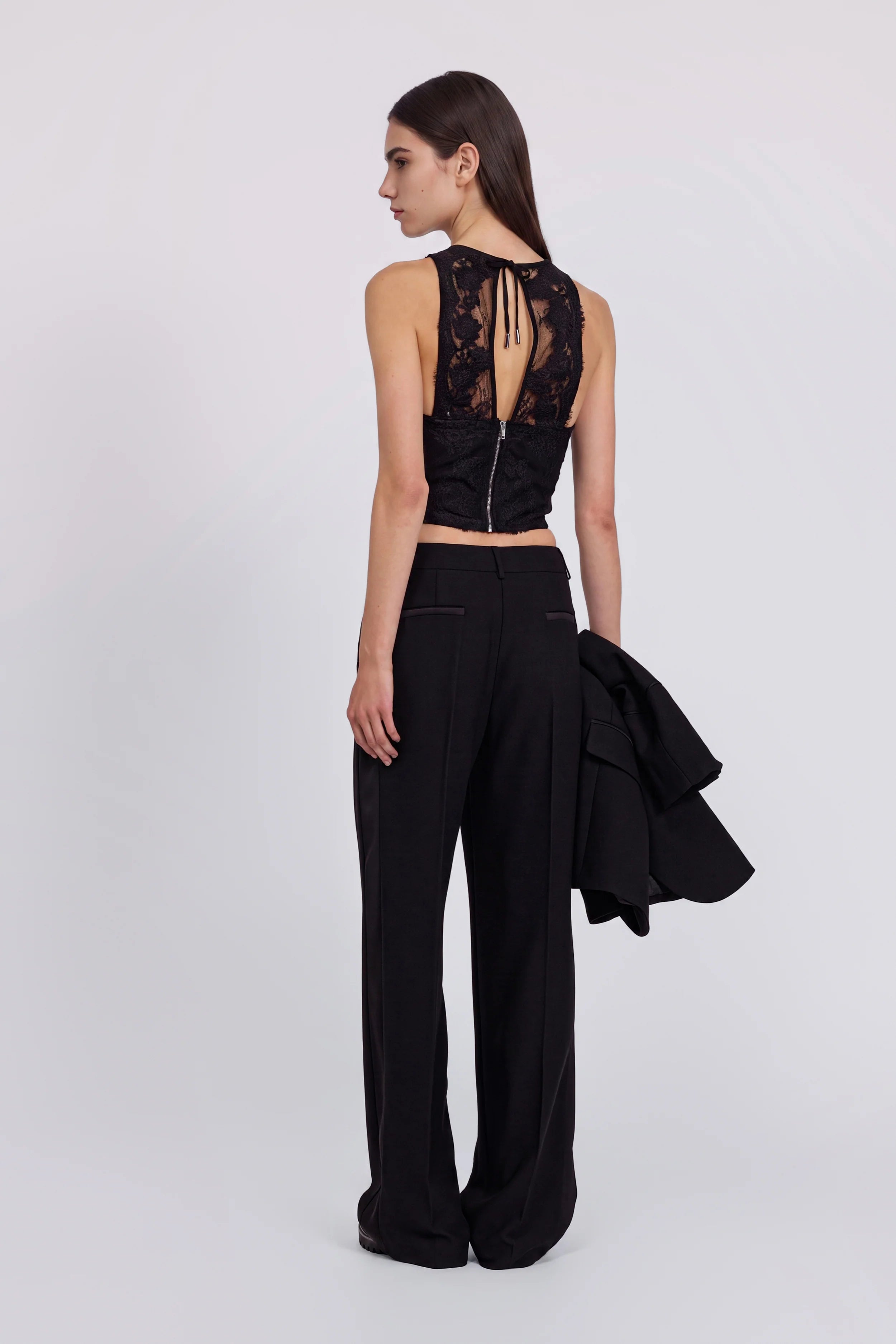 Black lace bustier top