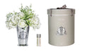 White summer posies in a silver goblet diffuser