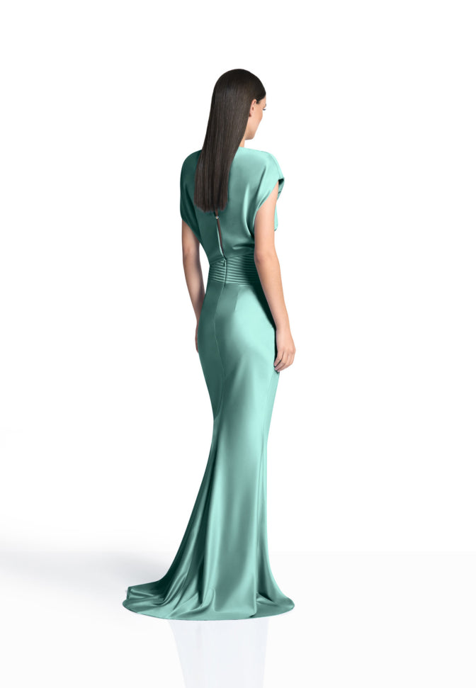 Mint silk satin  Bond  gown
