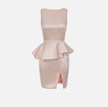 Powder pink mini dress with peplum