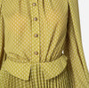 Olive mini pleated long sleeve dress