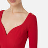 Red sheath midi dress with 3/4 sleeves