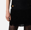 Black tweed fringe mini dress