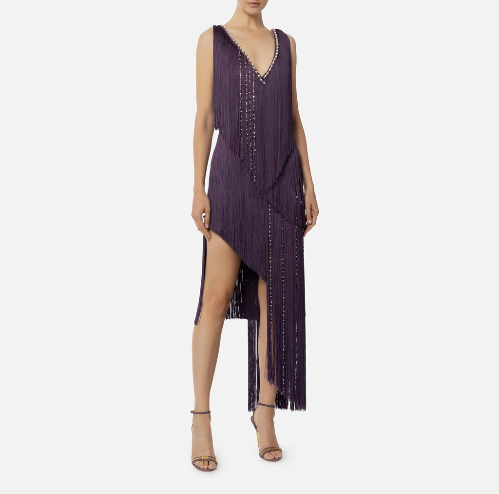 Violet Dress with Fringes