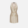 Gold sleeveless lurex tweed coat dress