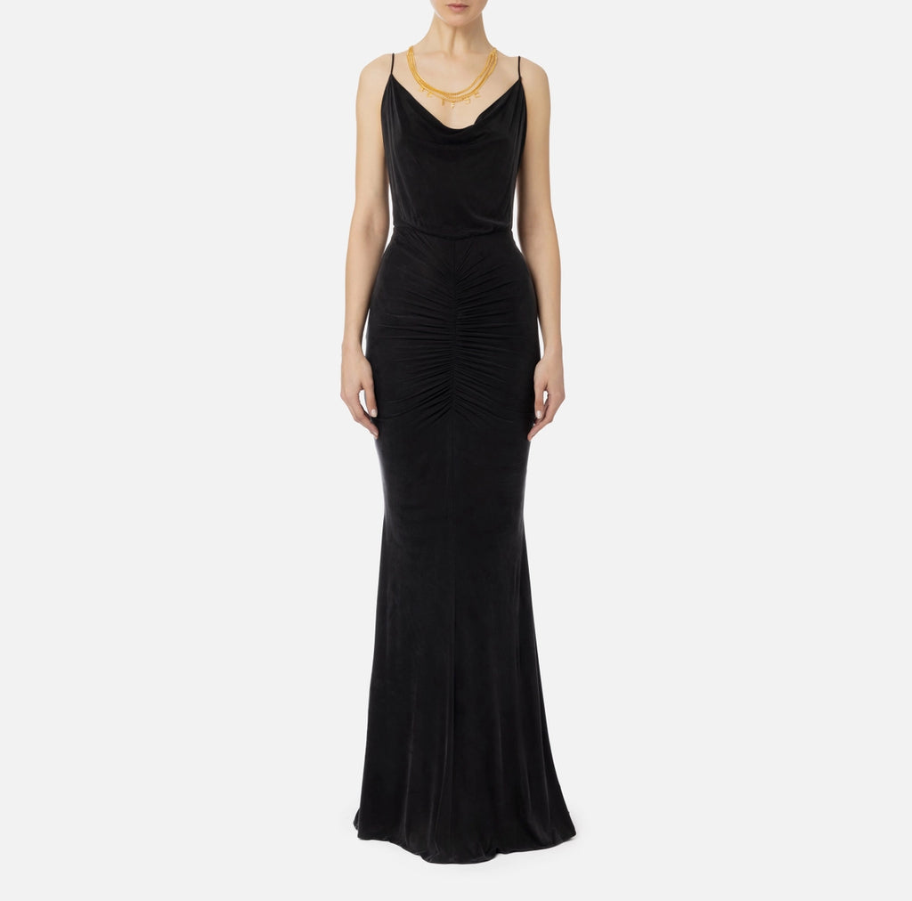 Black Red carpet jersey long mermaid style dress