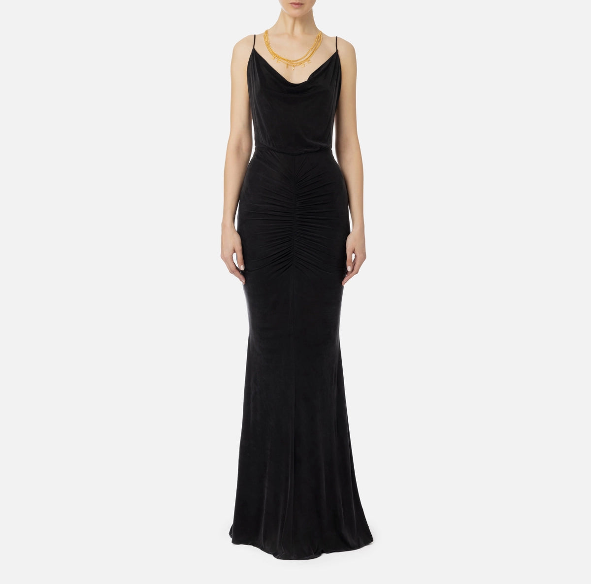 Black Red carpet jersey long mermaid style dress
