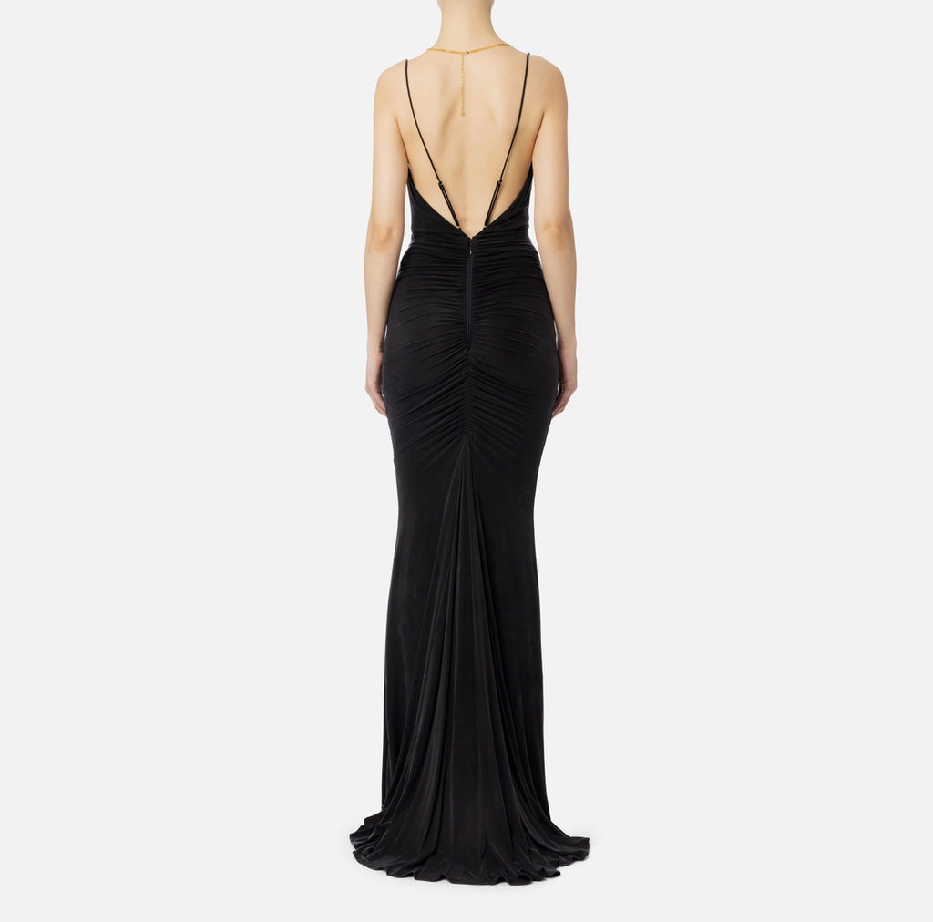 Black Red carpet jersey long mermaid style dress