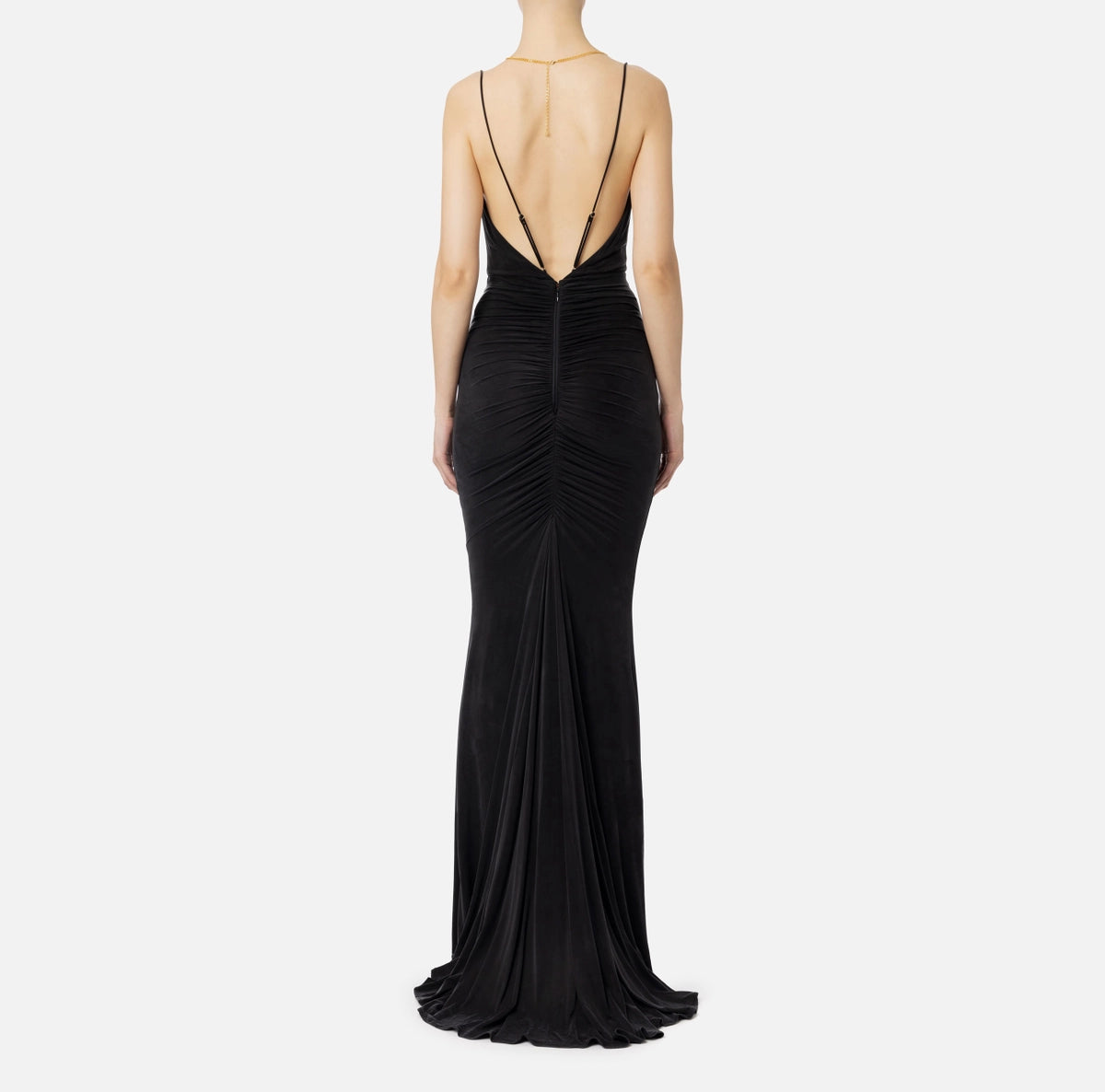 Black Red carpet jersey long mermaid style dress