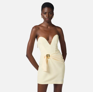 Cream strapless mini dress