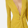 Yellow lurex jersey red carpet dress