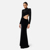 Black Red Carpet velvet and sequin dress with cut out on the side