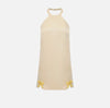 Ivory duchess satin mini halter dress