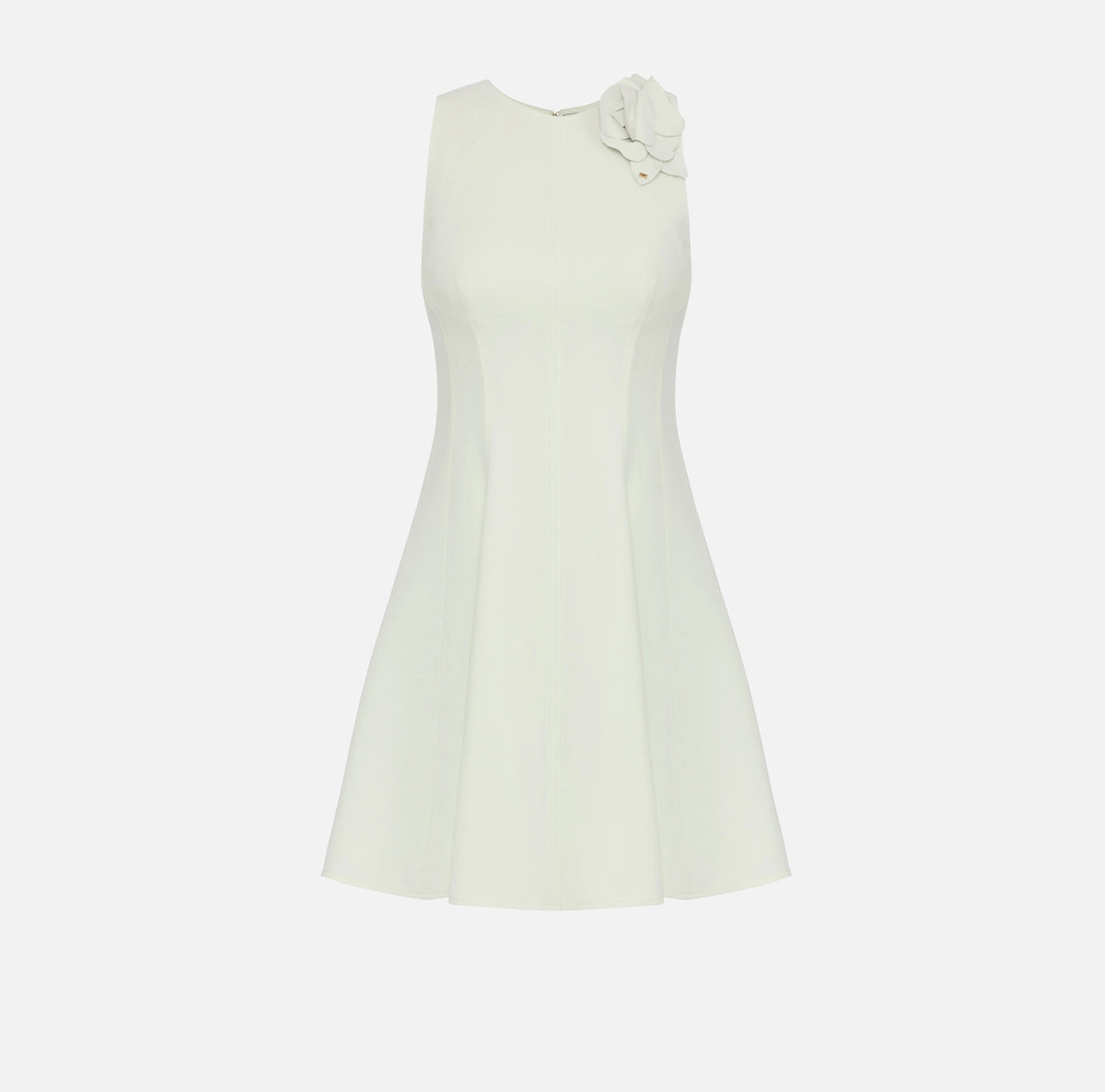 Mint A-line dress with flower broach