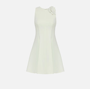 Mint A-line dress with flower broach