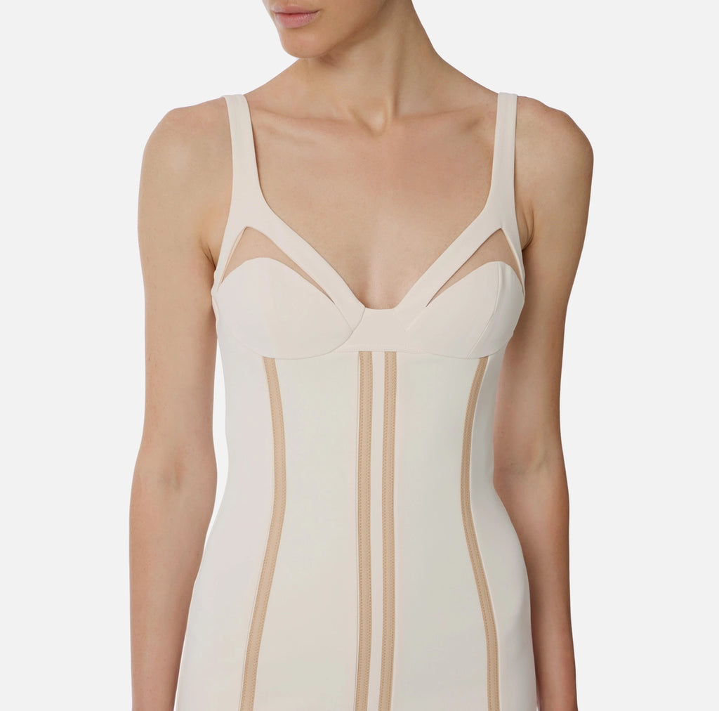 Ivory nude pencil dress