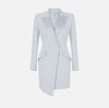 Baby blue jacket dress with satin lapels