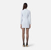 Baby blue jacket dress with satin lapels
