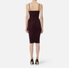 Burgundy rushed jersey midi dress