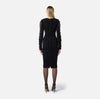 Black stretch Runway dress with bows