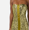 Lime sequin bustier midi dress