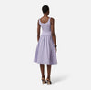 Lilac stretch cotton full skirt midi dress
