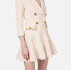 Ivory double breasted coat dress with chain detail