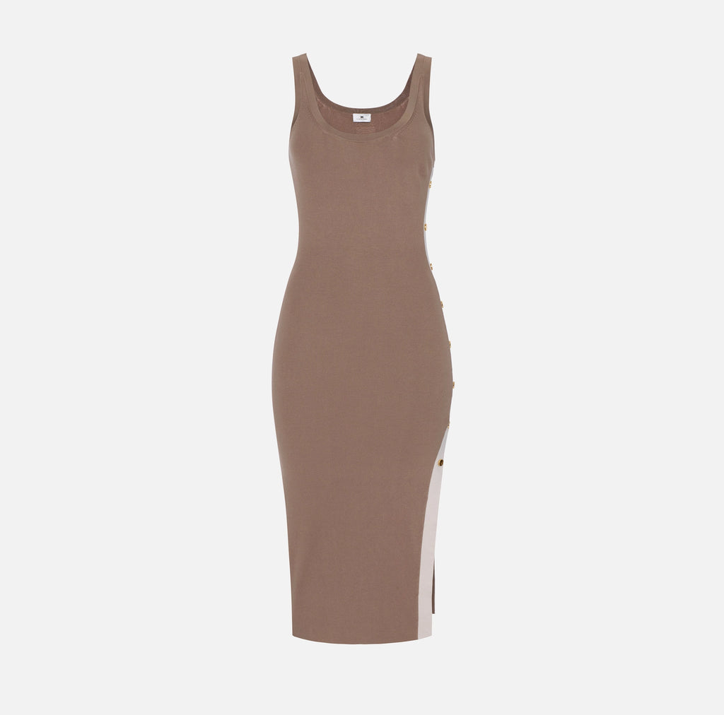 Nude Knit Midi Dress