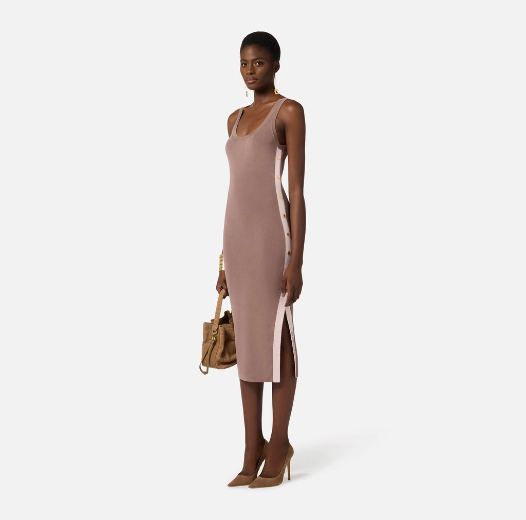 Nude Knit Midi Dress